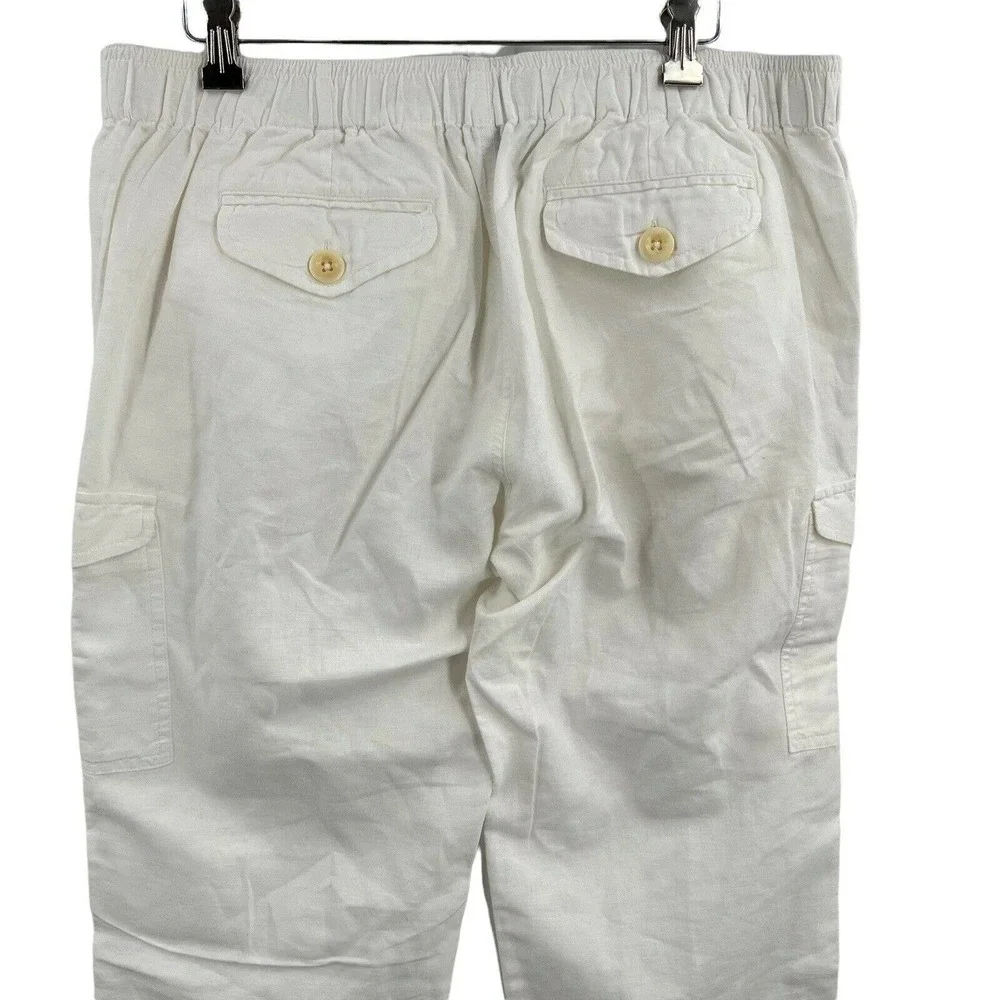 J Crew White Drawstring‎ Cargo Pant Size 4